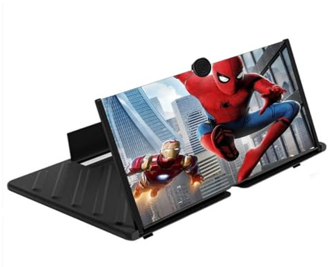 Exogio Lente di ingrandimento 20, proiettore 3D HD, ingrandimento dello schermo, compatibile con tutti gli smartphone, nero