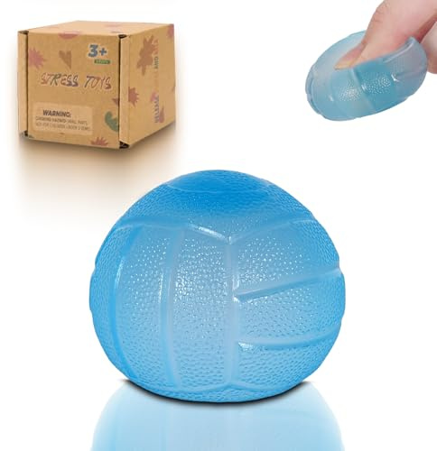 Graphinza Stress Balls for Kids and Adults - Maltose Soft Stress Relief Balls 1.37in, Slow Rise Sensory Toy, Stretchable and Squeezeable Stress Relief Ball, Safe for Ages 3+ (volleyball)