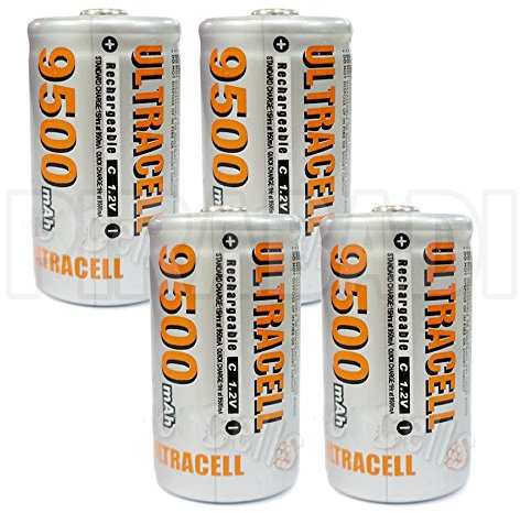 4 pilas ACCUS C R14 LR14 9500 mAh recargable 1,2 V Ni-MH batería batería batería
