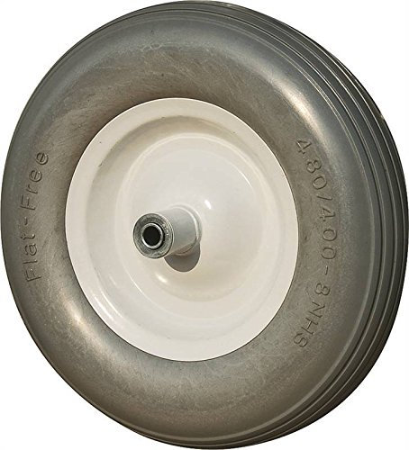 Rocky Mountain Goods Flat Free Wheelbarrow Wheel 16 - 500 lbs. Load Rating - for 6 & 8 Cubic ft. wheelbarrows Including Jackson, True Temper, Ames, Ace - 5/8 axle