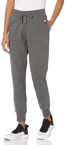Amazon Essentials Damen Fleece-Jogginghose Mit Bündchen (In Übergrößen Erhältlich), Dunkelgrau Meliert, L