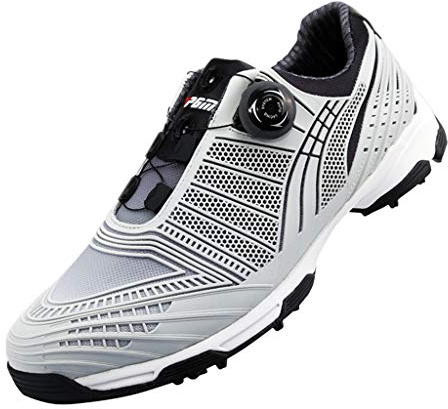 PGM Chaussures de Golf Spike Imperméables pour Hommes avec Système de Dentelle