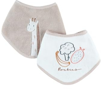 Noukie's - Confezione da 2 bavaglini bandana - Giraffa Tiga - fino a 3 mesi
