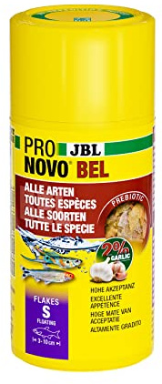 JBL PRONOVO BEL Flakes, alimento Principal para Todos los Peces de Acuario de 3 a 10 cm, Copos de Comida para Peces, Talla S, 100 ml