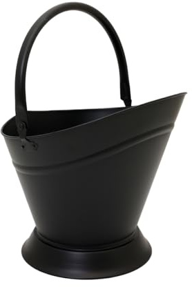 CHARLES BENTLEY Snug, Fir, Coal Bucket, Metal Carry Handle, and Support Handle, Iron, Black Matte Finish, Coal Storage, Fire Place, Fireplace, Period Styling, 3KG Capacity, Victorian (37x35x35cm)