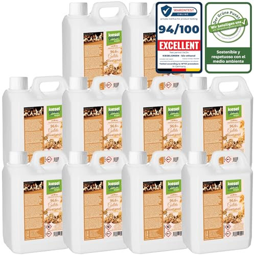 KieselGreen Bioethanolo 50 litri con Fragranza per Caminetto a Etanolo – Bio-etanolo profumato per Ambienti, molte Fragranze - Profumo per Caminetto a bioetanolo da Interno o da Tavolo C50