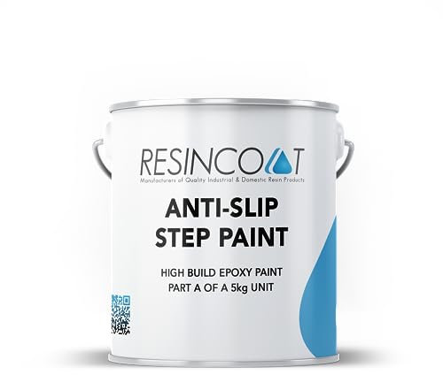 Resincoat Medium Anti Slip Step & Ramp Paint, Long Lasting Slip Resistance, 100% Epoxy No Solvents (1Kg, Light Grey)