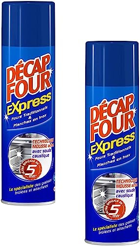 DECAP EXPRESS Nettoyant FOUR Ménager pour Fours traditionnels ou Planchas en Inox Ultra Dégraissant – Formule Avec Soude Caustique - Lot de 2 X 500 ml