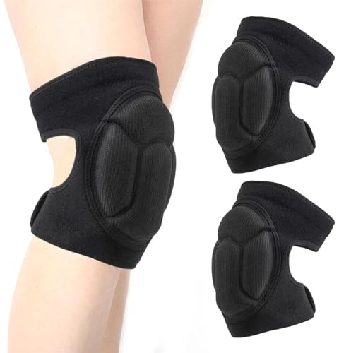 Trasylph Knee Pads, Work Thick Foam Knee Pads Work Anti Slip Collision Avoidance Knee Pads for Gardening Construction Cleaning Flooring Men Women(COLOR:Black)