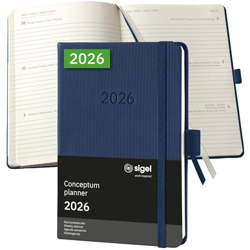 SIGEL C2663 Wochenkalender Conceptum 2026, ca. A6, , dunkelblau: Agenda Conceptum, Classic, Hardcover