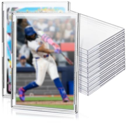 ZWWOGE 10 Pezzi Carte Cornici Acriliche Trasparente Protezione UV Custodie per Carte Magic, MTG, Sport, Baseball,Contenitore Carte