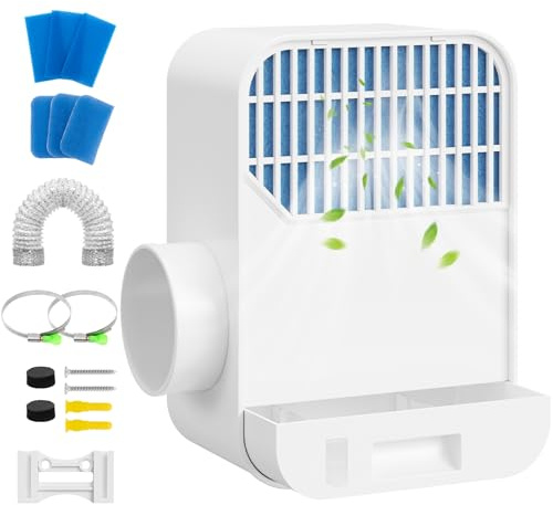 LuckIn Kit de ventilación de secadora 3 en 1 para secadora eléctrica, kit de limpiador de ventilación de secadora con filtro de poliéster, manguera de ventilación de 10 pies y sistema de cajón de agua