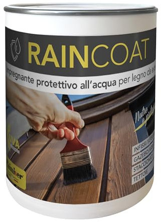 Chimiver RAINCOAT (1 Litro - PIGMENTATO) - Impregnante per legno da esterno. Rinnova, nutre e protegge: ideale per infissi, serramenti, gazebo, mobilio, staccionate e tettoie
