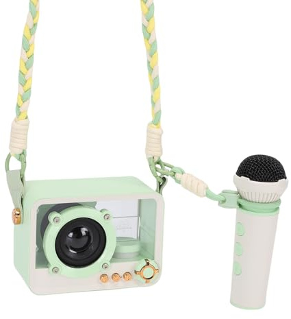 Jectse Haut-Parleur Bluetooth Portable, Ensemble de Microphones, Conception de Coque Transparente, Son Surround Stéréo, 12 Heures de Lecture, pour Le Camping de Voyage à Domicile, avec (Green)