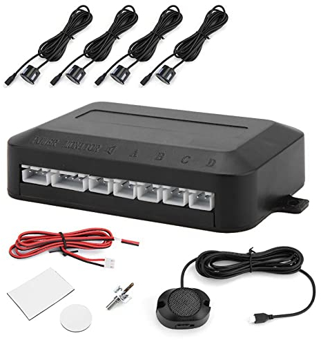 Sensori Parcheggio Auto, Fydun 12V Kit di Retromarcia Sensore di Parcheggio per Auto con Indicatore di Allarme Acustico Ensore di Controllo Della Distanza di Parcheggio Ad Alta