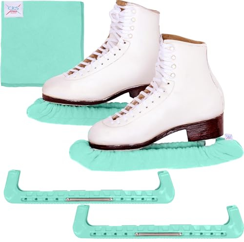 CRS Cross, Juego de Protectores para Patines de Hielo, absorbedores y Toalla Essential, Protector Duro para Patinaje sobre Hielo y Cubierta de Hoja Suave, Accesorios para Patinaje artístico o Hockey