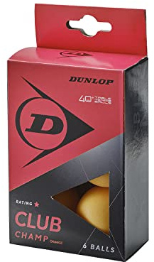 Dunlop Club Champ 6 Table Tennis Balls Orange, Beginner Training Balls