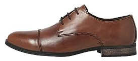 JACK & JONES Zapatos de Traje de Cuero para Hombre Jfwraymond Noos, coñac, 45 EU