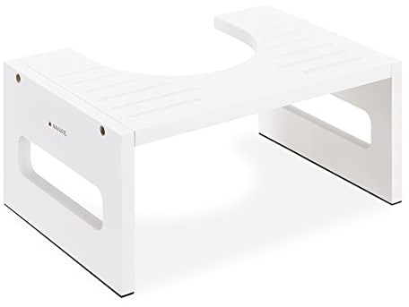 Navaris Supporto Poggiapiedi Bagno WC - Sgabello Toilette in Legno bambù - Scalino Poggia Piedi per Seduta Comoda su Toilet Water - Rialzo Ginocchia