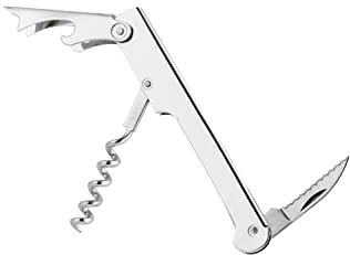 Baroni Home Tire-bouchon Serveuse à Double levier, Tire-bouchon en acier, Tire-bouchon avec couteau de sommelier, Ouvre-bouteille de vin