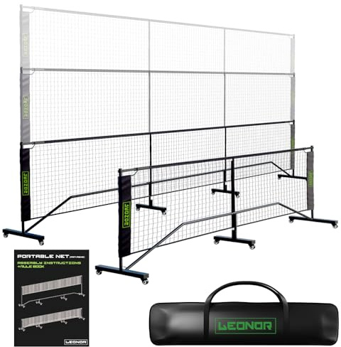 6 in 1 - Multi Sport Net - Pickleball Net, Badminton Net, Tennis Net, Outdoor Volleyball Net for Backyard - Regulation Size 22ft & Half Court 11ft - Patented Portable Pickleball Net & Driveway Nets