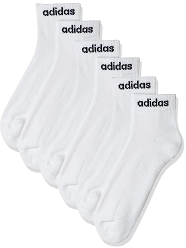 adidas Unisex Kinder Linear Ankle Cushioned Socks 3 Pairs, White / Black, 7-8 Years