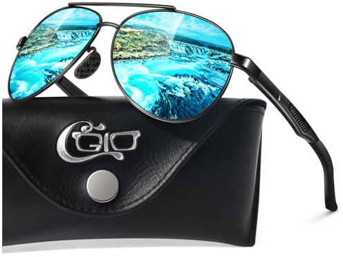 CGID Lunettes De Soleil Homme Premium Al-Mg Polarisées Femme Charnières à ressort UV400 CAT 3 CE avec étui