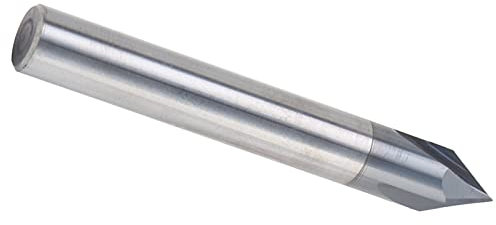 Fresa per Smusso a 3 Scanalature 60° in Metallo Duro, Frese CNC per Lavorazione Legno e Acciaio Al Tungsteno, Fresa a V per Fresatura con Gambo da 6mm