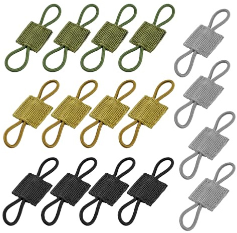 XINGSUI 16 Stück Elastisches Gurtband,Tactical Retainer Outdoor Werkzeug,Tactical Rucksack Weste Molle System Zubehör,für Flaschen, Antenne Stick Rohr und Diversen (4 Farbe)