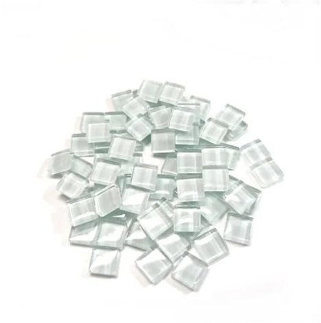 Tesselles mosaique 100 pièces, carreaux de mosaïque en verre carrés de 1 cm, matériaux de processus de mosaïque à faire soi-même Mosaique verre (Color : White)