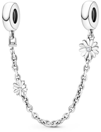 Ruaidhra Silber Daisy Flower Blume Sicherheitskette,Charms Stopper & Beads für Damen,Elegantes Legierungs,Glühwürmchen Rosa Sterling Silber S925 Charm Anhänger für Armbänder,Murano Glas Schmuck