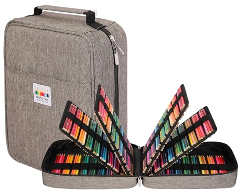 JAKAGO Estuche grande XXL con 270 ranuras para guardar bolígrafos, impermeable para lápices de acuarela, marcadores y bolígrafos de gel, gris, xx-large