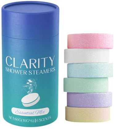 Shower Steamers Aromatherapy, 6 Scents Shower Bombs Tablets Long Lasting, Moisturizing Showers Steamers for Women Men, Natural Bath Bombs Showers Tablets Steamer, for Bathing Supplies