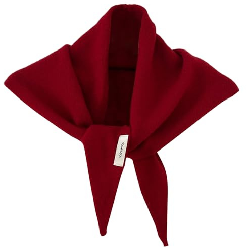 Otbushit Sciarpa Triangolare in Cashmere da Donna, Scialle e Bandana Streetwear Leggero in Misto Lana Lavorato a Maglia, Rosso