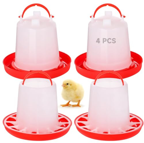 Vestamore Set med 2 matare och vattnare för kycklingar, 1,5 l drickare och 1,5 kg matare, hängande plastbehållare för kycklingar, kalkoner och ankor