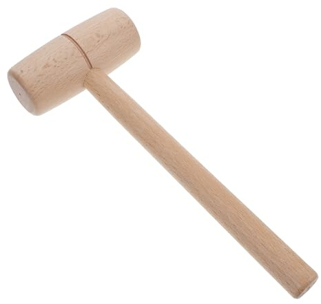 WESIEVYA Mazo de Carpintero de Madera de Haya Cabeza Redonda para Proyectos DIY y Tallado, Herramienta Versátil Que Minimiza Daños en Materiales