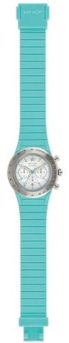 HIP HOP Orologio HWU0769 UNISEX CHRONO 39MM quadrante MONO-COLORE BIANCO movimento CRONOGRAFO QUARZO e CINTURINO SILICONE E METALLO AZZURRO
