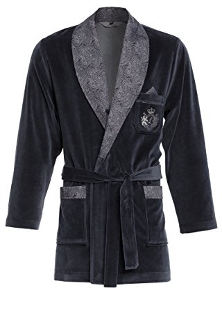 Kort morgonrock för herr RE-111 velour badrock – elegant, Graphit C2, S