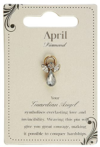 Guardian Angel April Birthstone Angel Pin With Gem Stone Sentimental Gift Idea