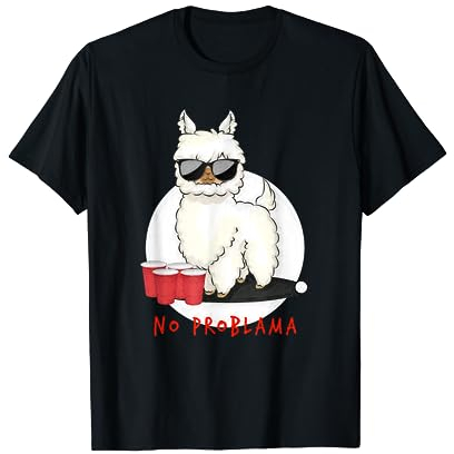 Beer Pong Bierpong tshirt No Problama Lama lustig Beerpong T-Shirt