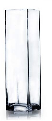 WGV Square Block Bud Vase, Width 2, Height 8, Clear Skinny Narrow Standard Floral Container Centerpiece for Wedding Party Event Home Office Decor, 1 Piece