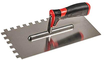 Zahnkelle Glättekelle Fliesenkelle Aufziehkelle Edelstahl 6x6 mm 2K Griff