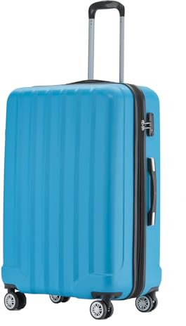 BEIBYE TSA-Schloß 2080 Gepäck Zwillingsrollen Reisekoffer Koffer Trolley Hartschale Dehnungsfuge (Turquoise, XL)