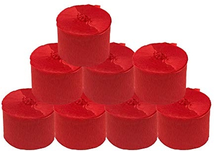 Krepppapier-Rollen, Rot, für Hochzeit, Geburtstag, Babyparty, Weihnachtsfest, Dekoration, Regenbogen-Bastelzubehör, Wohnzimmer, Schlafzimmer, Wohndekoration, 8 Stück