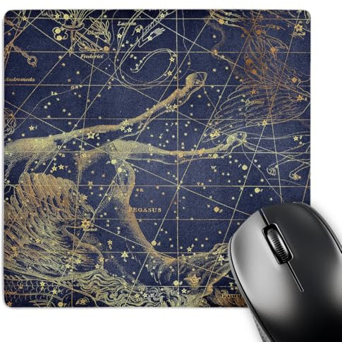 3dRose Vintage Star Map. Constellation of Pegasus. Violet and Yellow... - Mouse Pads (mp_353940_1)