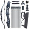 Monleap 56 Takedown Recurve Bogen und Pfeile Set für Erwachsene Rechtshänder Bogenschießen Kit Metall Riser Jagdbogen für Schießübungen 30-50lb (schwarz 35lb)