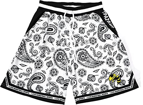 TPAZGHE Herren-Basketball-Shorts, Maschenmaterial, Fitnessstudio, Sport, Workout, Training, Kordelzug, Retro, lässig, modisch, Sommer,athletische Shorts mit Taschen (A004,3X-Large)