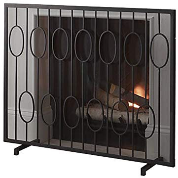 Spark Guard Pantalla para Chimenea a Prueba de bebés Pantalla Plana para Chimenea Rejilla de protección contra chispas de un Solo Panel con Malla, estación de Bomberos Independiente, Protector contra