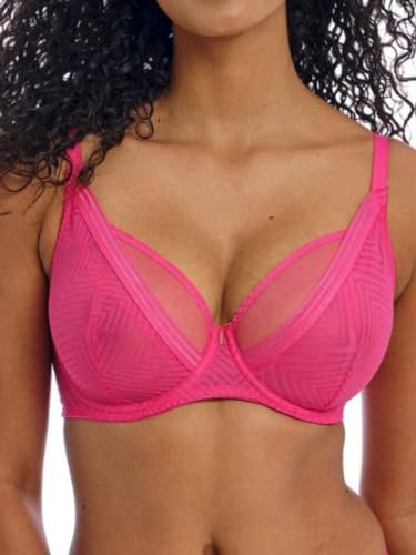 Freya Women's Tailored Underwire High Apex Bra Plunge, Sheer, Love Potion, 32F