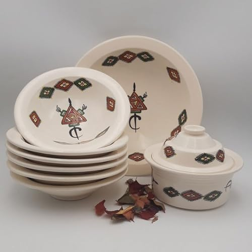 Tebsi Sahel beige couscous tallrikar – 6 pers